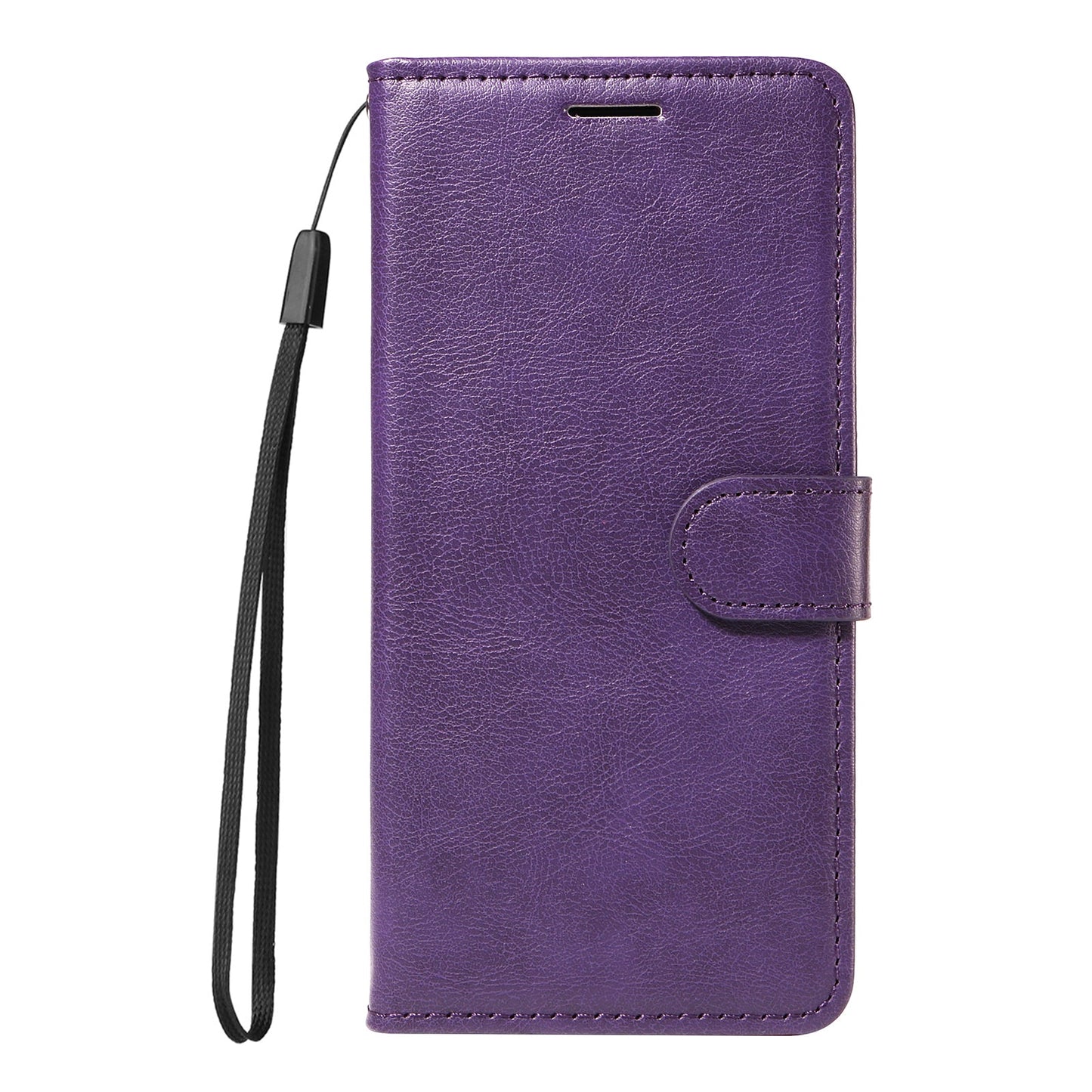 For Xiaomi 15 Ultra Leather Wallet Case with Strap Solid Color Phone Stand Cover - Purple