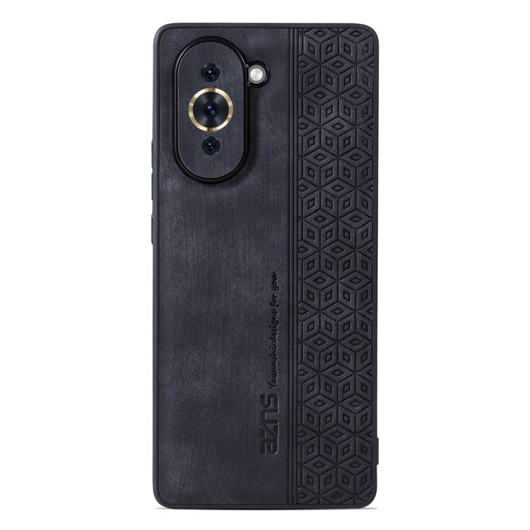AZNS Imprinted Pattern Phone Cover for Huawei nova 10 4G, PU Leather Coated TPU Drop-proof Back Case - Black