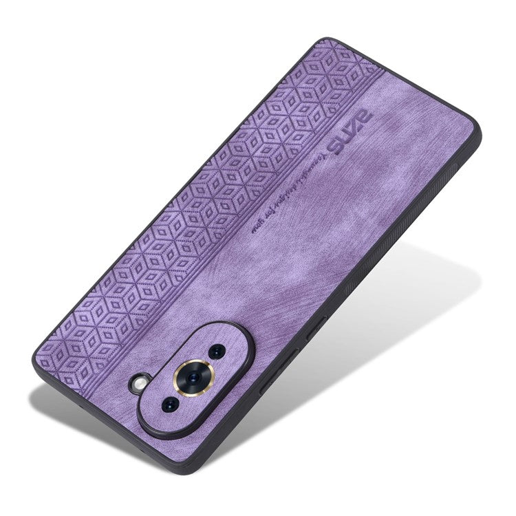 AZNS Imprinted Pattern Phone Cover for Huawei nova 10 4G, PU Leather Coated TPU Drop-proof Back Case - Purple