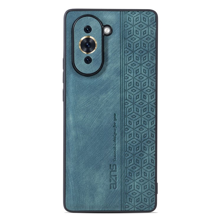 AZNS Leather Coated TPU Cover for Huawei nova 10 Pro 4G, Imprinted Pattern Anti-slip Side Edge Scratch-resistant Phone Case - Green