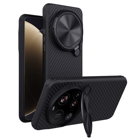 NILLKIN For Xiaomi 15 Ultra Case Compatible with MagSafe TPU + Aramid Fiber Lens Cover Kickstand Phone Cover