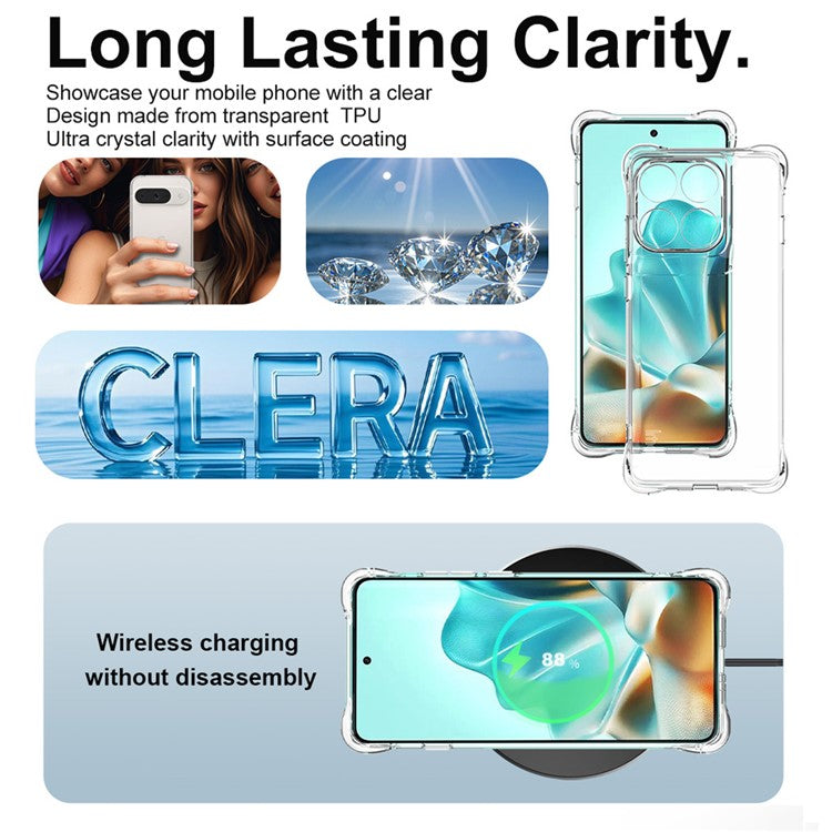 IMAK For Motorola Edge (2025) 5G Case TPU Phone Cover Airbag Shockproof Protection - Transparent