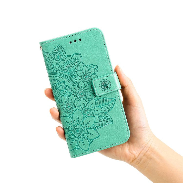 For Xiaomi Redmi A1 4G / A2 4G Case Floral Pattern PU Leather Wallet Stand Phone Cover - Green