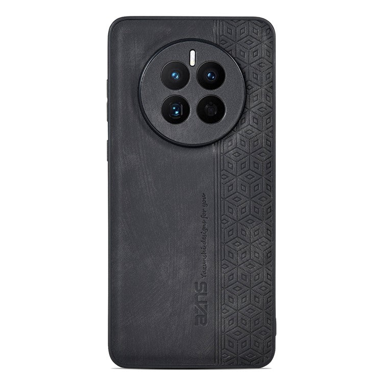AZNS For Huawei Mate 50 4G Anti-fading Imprinted Pattern PU Leather Coated TPU Cover Anti-slip Cell Phone Case - Black