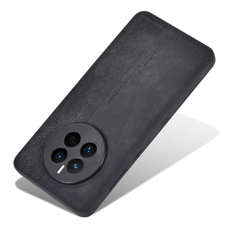 AZNS For Huawei Mate 50 4G Anti-fading Imprinted Pattern PU Leather Coated TPU Cover Anti-slip Cell Phone Case - Black
