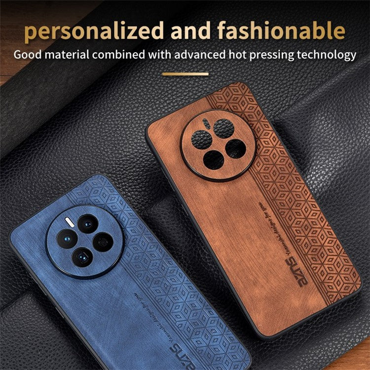 AZNS For Huawei Mate 50 4G Anti-fading Imprinted Pattern PU Leather Coated TPU Cover Anti-slip Cell Phone Case - Black