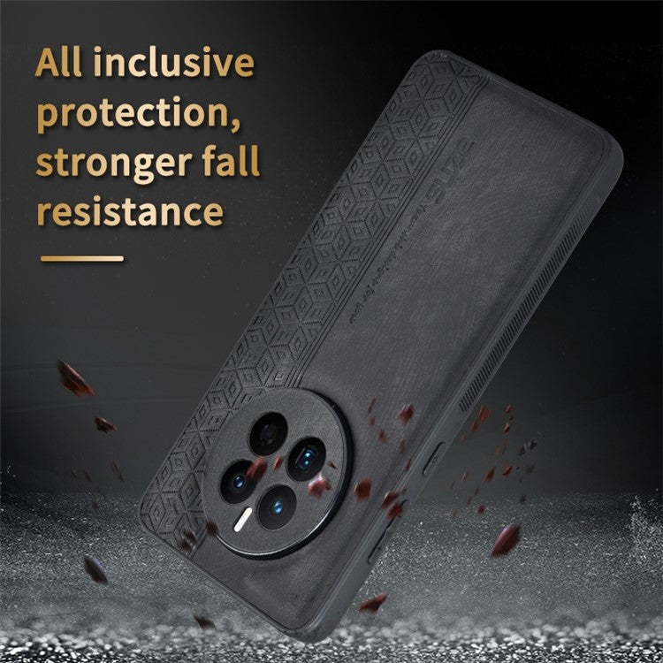 AZNS For Huawei Mate 50 4G Anti-fading Imprinted Pattern PU Leather Coated TPU Cover Anti-slip Cell Phone Case - Black