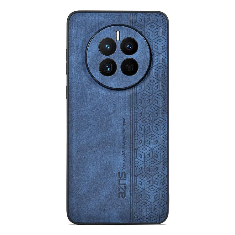 AZNS For Huawei Mate 50 4G Anti-fading Imprinted Pattern PU Leather Coated TPU Cover Anti-slip Cell Phone Case - Blue