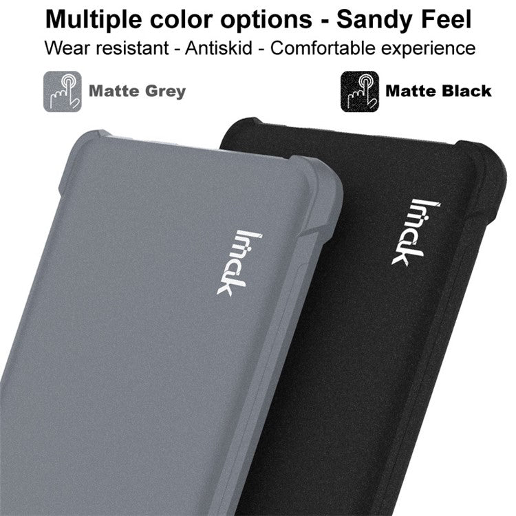 IMAK For Samsung Galaxy A04 4G (164.4 x 76.3 x 9.1 mm) Matte Surface Phone Cover Soft TPU Four Corners Airbag Anti-drop Case - Black