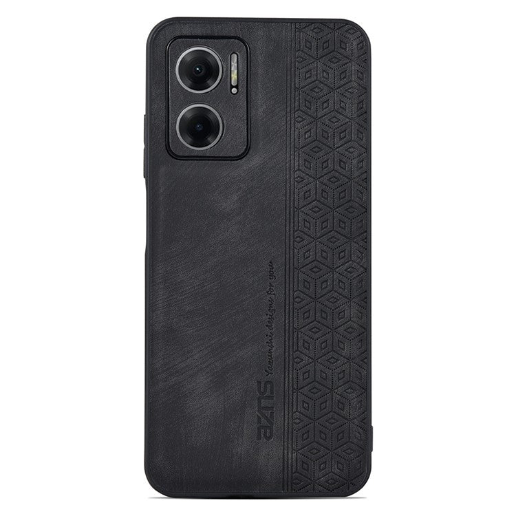 AZNS For Xiaomi Redmi 10 5G / Redmi Note 11E 5G / Redmi 10 Prime+ 5G Imprinted Pattern Anti-scratch Phone Case PU Leather Coated TPU Cover - Black