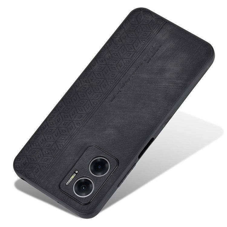 AZNS For Xiaomi Redmi 10 5G / Redmi Note 11E 5G / Redmi 10 Prime+ 5G Imprinted Pattern Anti-scratch Phone Case PU Leather Coated TPU Cover - Black