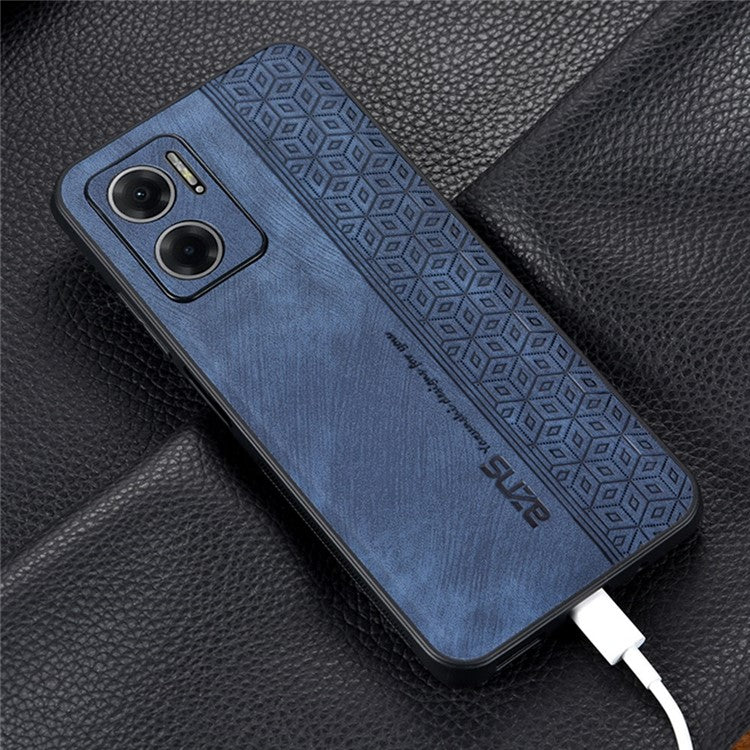 AZNS For Xiaomi Redmi 10 5G / Redmi Note 11E 5G / Redmi 10 Prime+ 5G Imprinted Pattern Anti-scratch Phone Case PU Leather Coated TPU Cover - Black