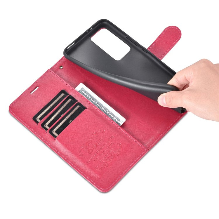 AZNS For Xiaomi Redmi K50 Ultra 5G / 12T 5G Wallet Phone Case Shockproof PU Leather Cover Anti-Scratch Phone Case with Stand - Red