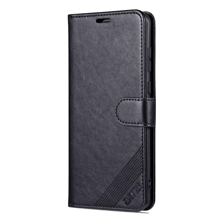 AZNS For Huawei Mate 50 4G Shockproof PU Leather Cover Magnetic Clasp Phone Case with Wallet Stand - Black