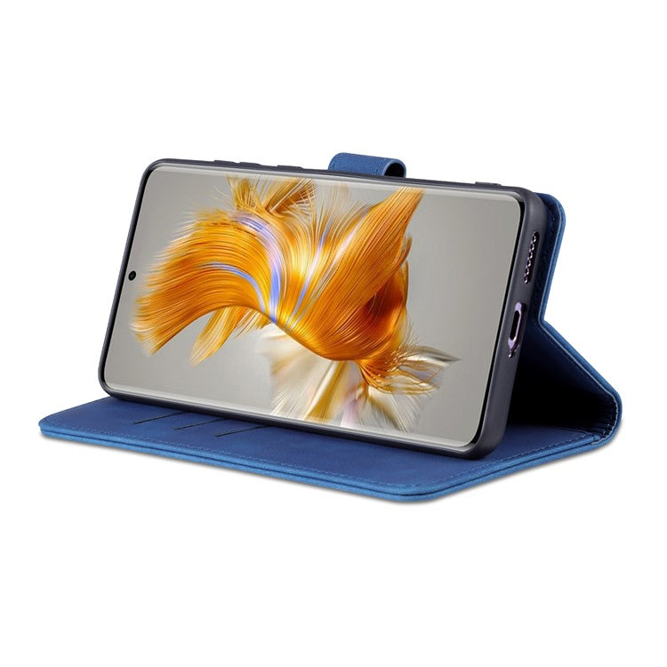 AZNS For Huawei Mate 50 4G Shockproof Phone Case PU Leather Magnetic Flip Smartphone Cover Stand Wallet - Blue