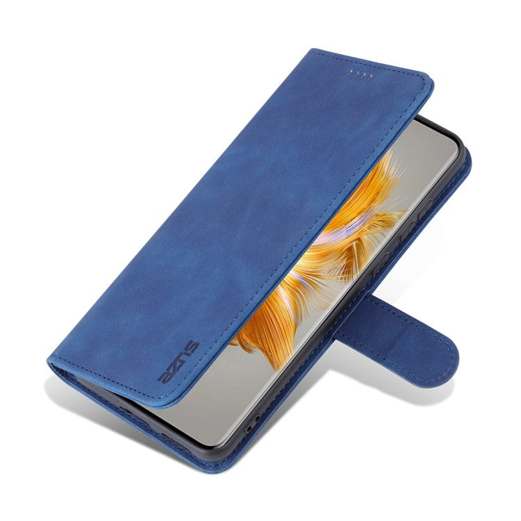 AZNS For Huawei Mate 50 4G Shockproof Phone Case PU Leather Magnetic Flip Smartphone Cover Stand Wallet - Blue