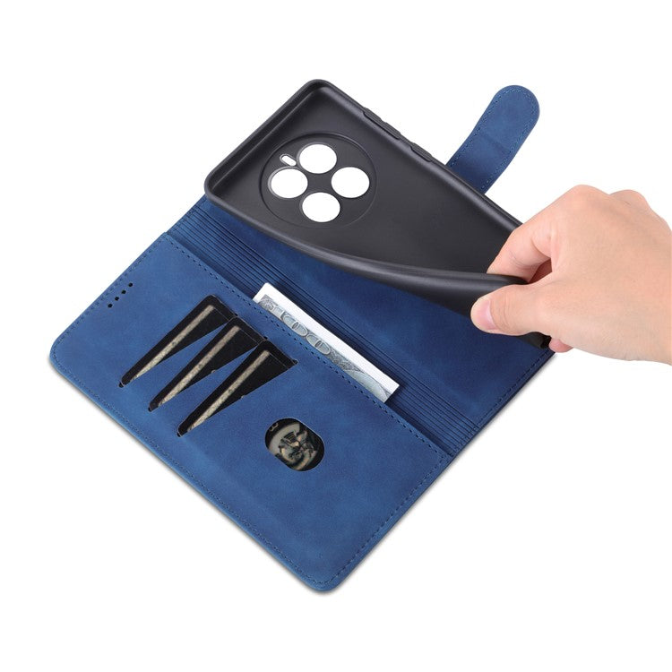 AZNS For Huawei Mate 50 4G Shockproof Phone Case PU Leather Magnetic Flip Smartphone Cover Stand Wallet - Blue