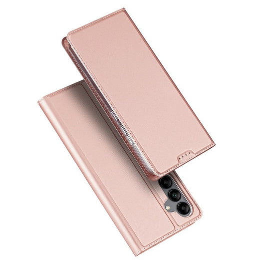 DUX DUCIS Skin Pro Series PU Leather Stand Case for Samsung Galaxy A34 5G, Magnetic Closure Card Holder Stand Folio Flip Phone Cover - Pink
