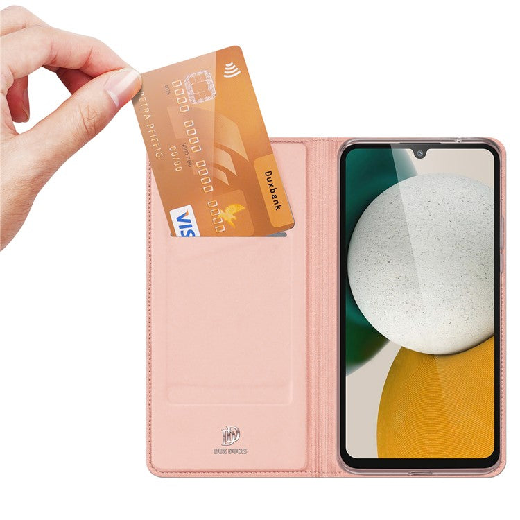 DUX DUCIS Skin Pro Series PU Leather Stand Case for Samsung Galaxy A34 5G, Magnetic Closure Card Holder Stand Folio Flip Phone Cover - Pink