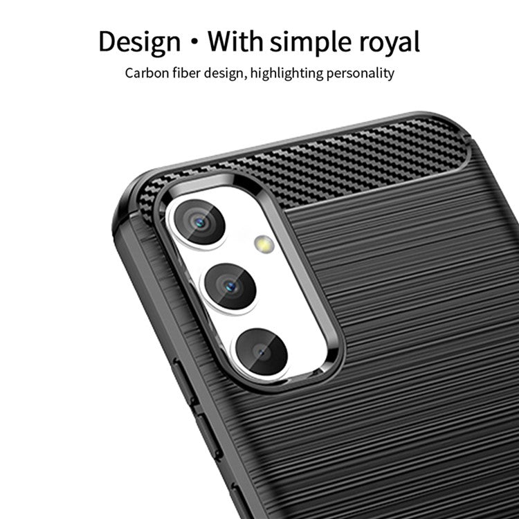 MOFI JK TPU Series-1 for Samsung Galaxy A34 5G Anti-fall Phone Case Carbon Fiber Brushed Protective TPU Phone Back Cover - Red