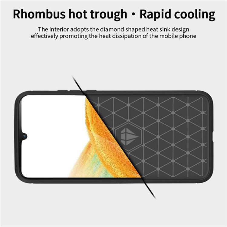MOFI JK TPU Series-1 for Samsung Galaxy A34 5G Anti-fall Phone Case Carbon Fiber Brushed Protective TPU Phone Back Cover - Red