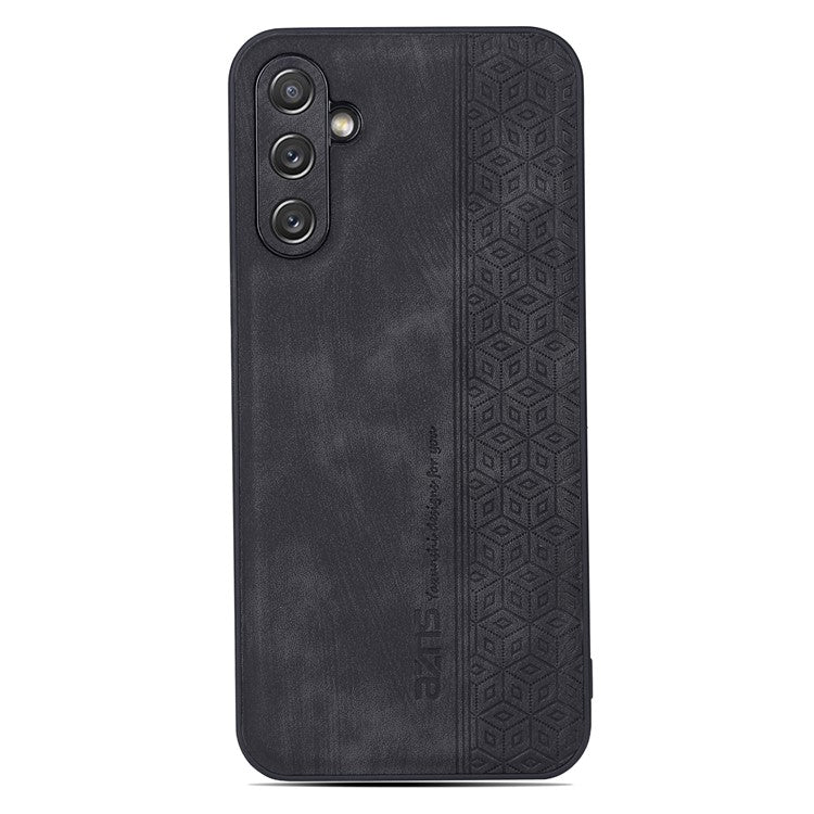 AZNS For Samsung Galaxy A14 5G / A14 4G PU Leather Coated TPU Phone Back Cover Imprinted Pattern Anti-fall Protective Phone Case - Black