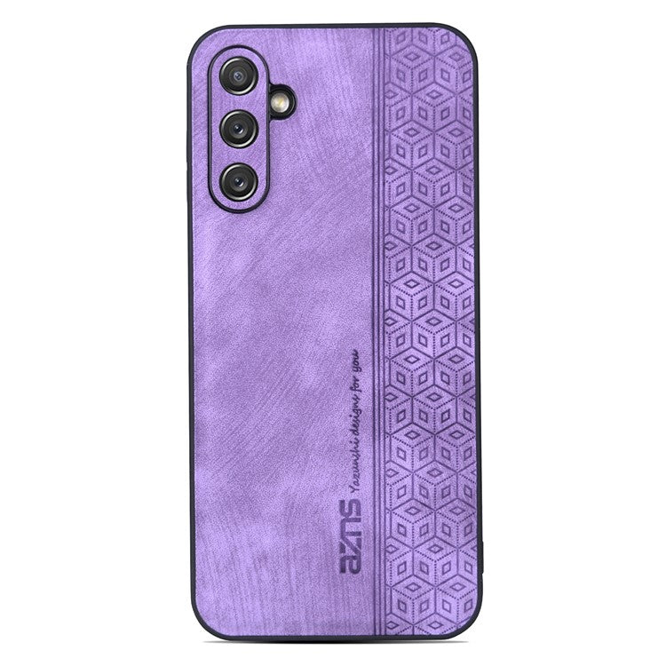 AZNS For Samsung Galaxy A14 5G / A14 4G PU Leather Coated TPU Phone Back Cover Imprinted Pattern Anti-fall Protective Phone Case - Purple