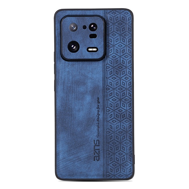 AZNS For Xiaomi 13 5G Imprinted Pattern Anti-Fading PU Leather Coated TPU Cover Anti-slip Cell Phone Case - Blue