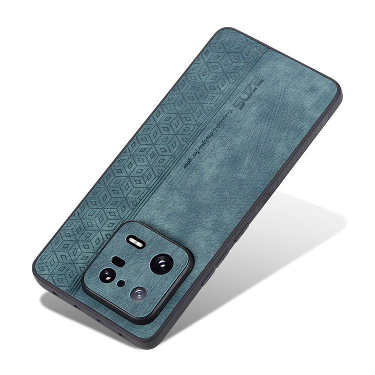AZNS For Xiaomi 13 Pro 5G Shockproof PU Leather+TPU Phone Cover Imprinted Pattern Anti-Scratch Cell Phone Case - Green