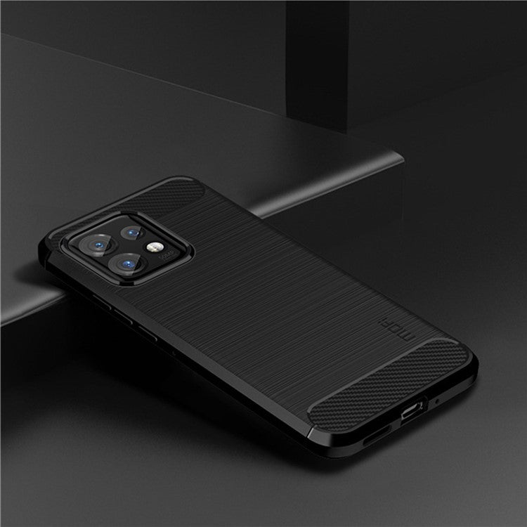 MOFI JK TPU Series-1  Protective Phone Case for Motorola Moto Edge 40 Pro 5G / Moto X40 5G Carbon Fiber Brushed TPU Phone Back Cover - Black