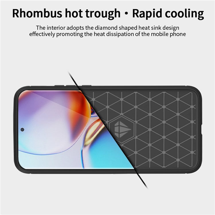 MOFI JK TPU Series-1  Protective Phone Case for Motorola Moto Edge 40 Pro 5G / Moto X40 5G Carbon Fiber Brushed TPU Phone Back Cover - Black