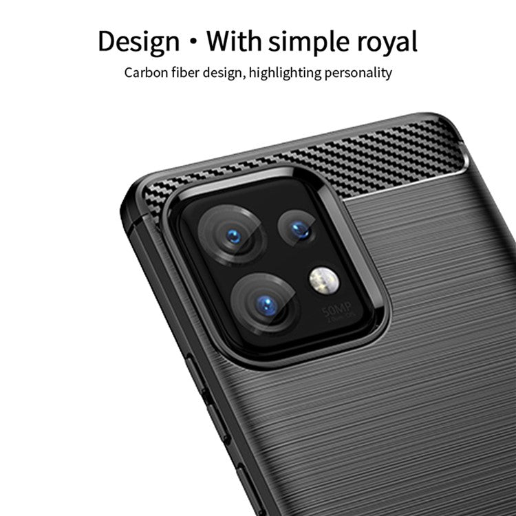 MOFI JK TPU Series-1  Protective Phone Case for Motorola Moto Edge 40 Pro 5G / Moto X40 5G Carbon Fiber Brushed TPU Phone Back Cover - Red
