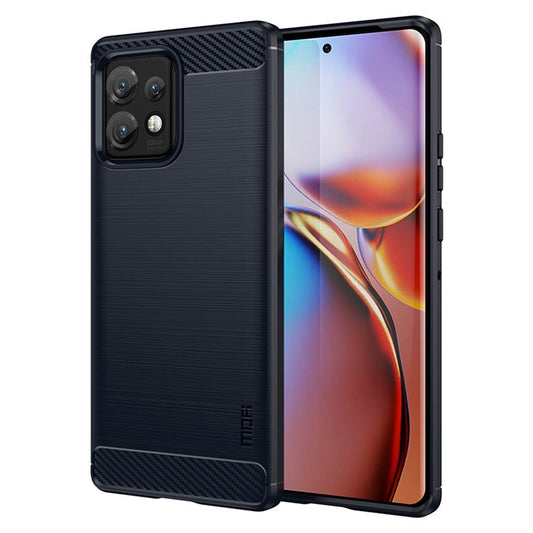 MOFI JK TPU Series-1  Protective Phone Case for Motorola Moto Edge 40 Pro 5G / Moto X40 5G Carbon Fiber Brushed TPU Phone Back Cover - Blue