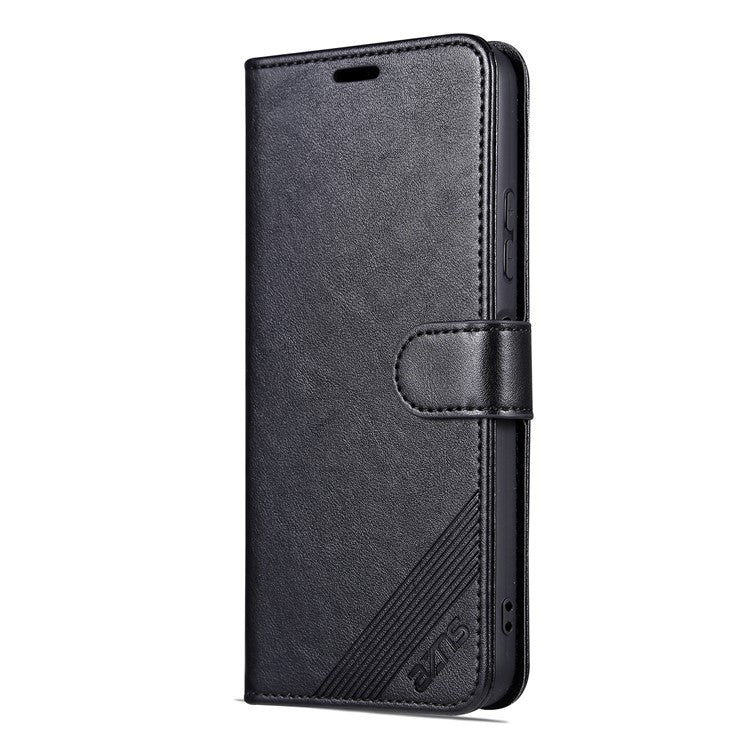 AZNS Mobile Phone Cover for Huawei Enjoy 50z 4G / nova Y61 4G, PU Leather Anti-fall Phone Case with Wallet Stand - Black