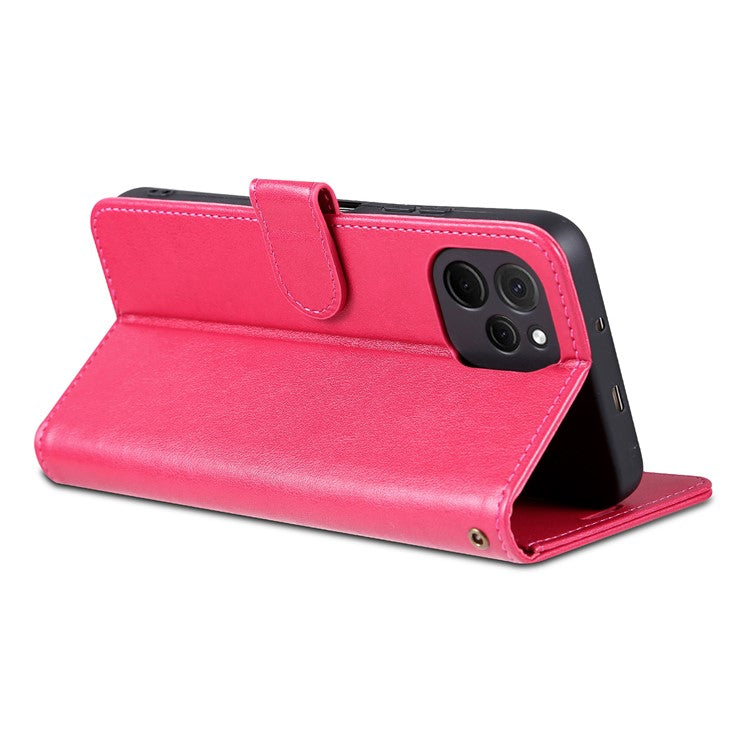 AZNS Mobile Phone Cover for Huawei Enjoy 50z 4G / nova Y61 4G, PU Leather Anti-fall Phone Case with Wallet Stand - Red