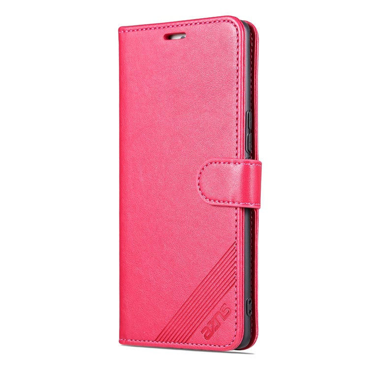 AZNS Mobile Phone Cover for Huawei Enjoy 50z 4G / nova Y61 4G, PU Leather Anti-fall Phone Case with Wallet Stand - Red