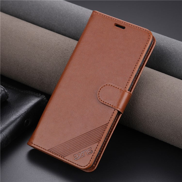 AZNS Mobile Phone Cover for Huawei Enjoy 50z 4G / nova Y61 4G, PU Leather Anti-fall Phone Case with Wallet Stand - Brown