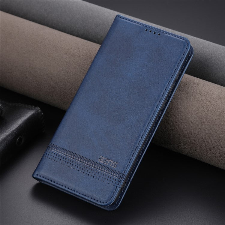 AZNS For Xiaomi 13 5G Flip Leather Phone Case Stand Wallet Cowhide Texture Shockproof Phone Cover - Blue