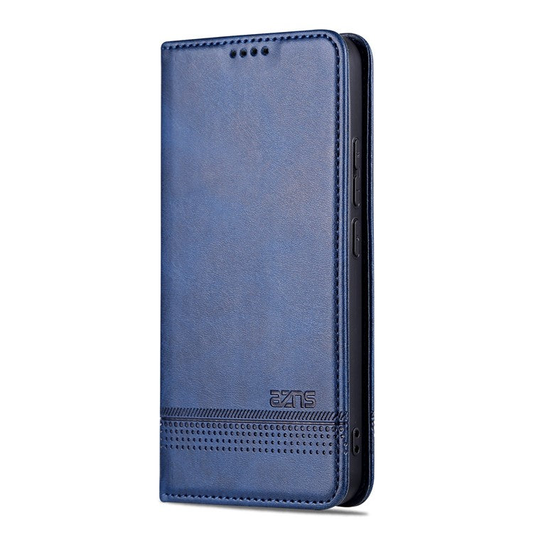 AZNS For Xiaomi 13 5G Flip Leather Phone Case Stand Wallet Cowhide Texture Shockproof Phone Cover - Blue