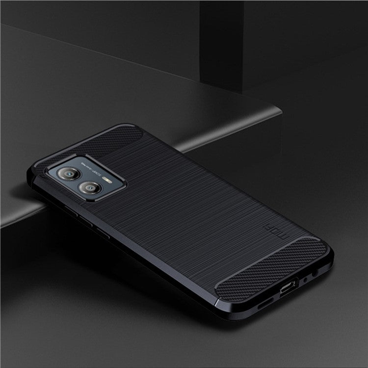 MOFI JK TPU Series-1 for Motorola Moto G53 5G Carbon Fiber Cell Phone Case Brushed TPU Back Cover - Blue