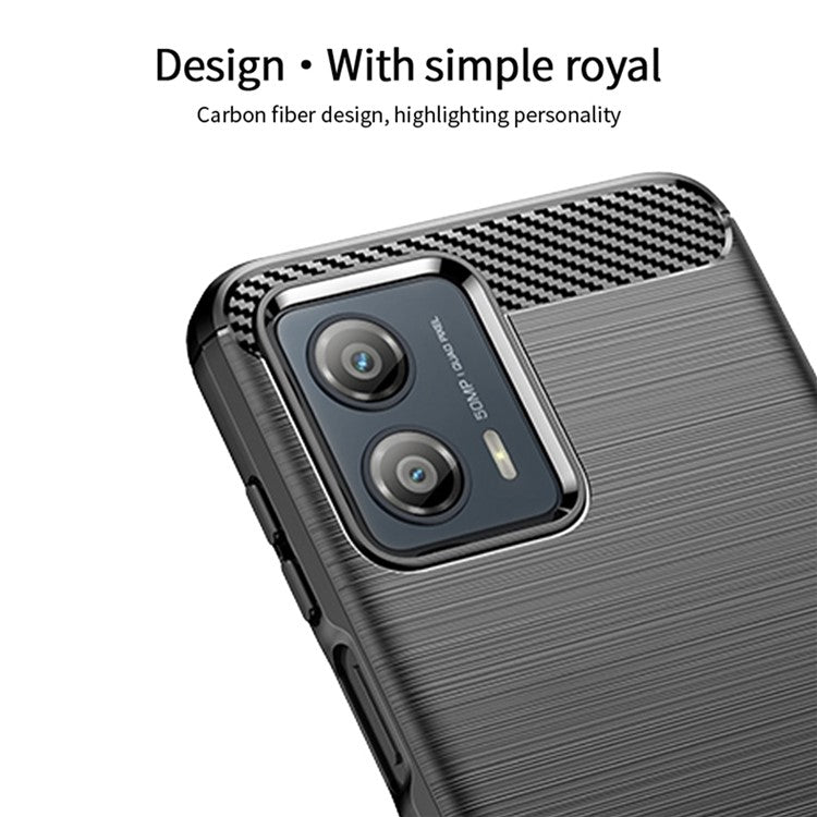 MOFI JK TPU Series-1 for Motorola Moto G53 5G Carbon Fiber Cell Phone Case Brushed TPU Back Cover - Blue