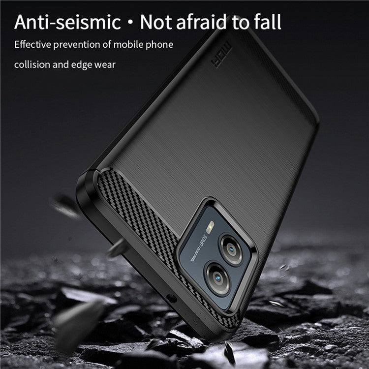 MOFI JK TPU Series-1 for Motorola Moto G53 5G Carbon Fiber Cell Phone Case Brushed TPU Back Cover - Blue