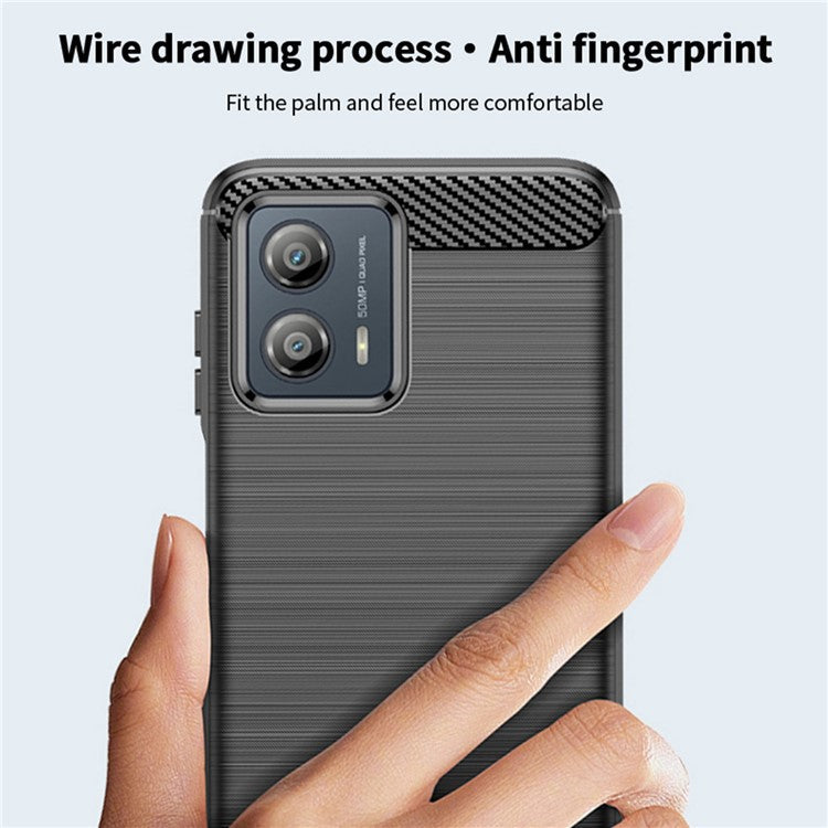MOFI JK TPU Series-1 for Motorola Moto G53 5G Carbon Fiber Cell Phone Case Brushed TPU Back Cover - Blue