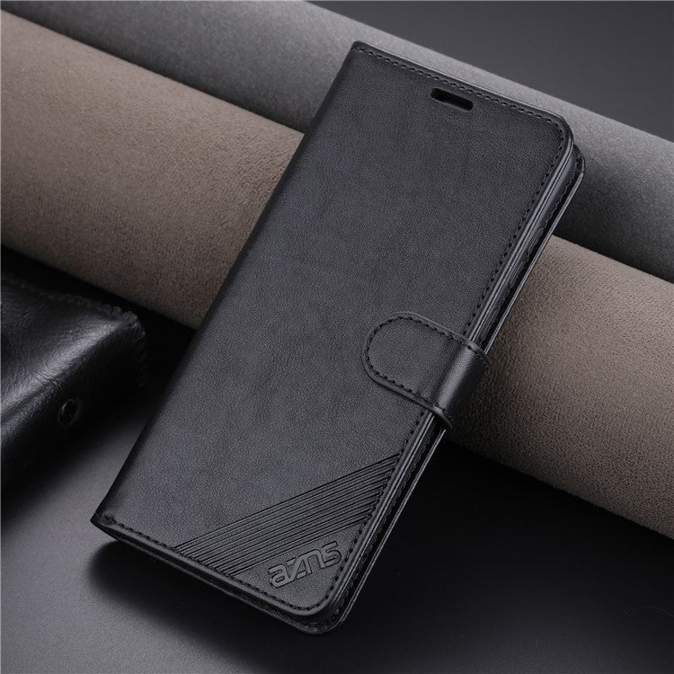 AZNS Phone Leather Case for Xiaomi Poco F5 Pro 5G / Redmi K60 Pro 5G / K60 5G Stand Wallet Protective Phone Cover - Black