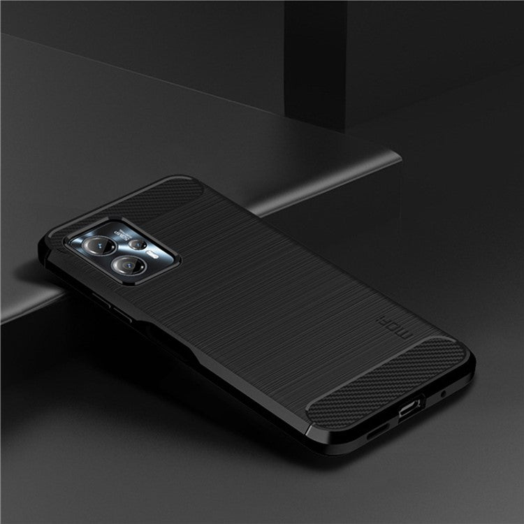 MOFI JK TPU Series-1 For Motorola Moto G13 4G / G23 4G Carbon Fiber Phone Case Brushed TPU Anti-drop Phone Cover - Black