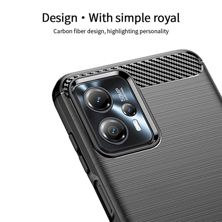 MOFI JK TPU Series-1 For Motorola Moto G13 4G / G23 4G Carbon Fiber Phone Case Brushed TPU Anti-drop Phone Cover - Black
