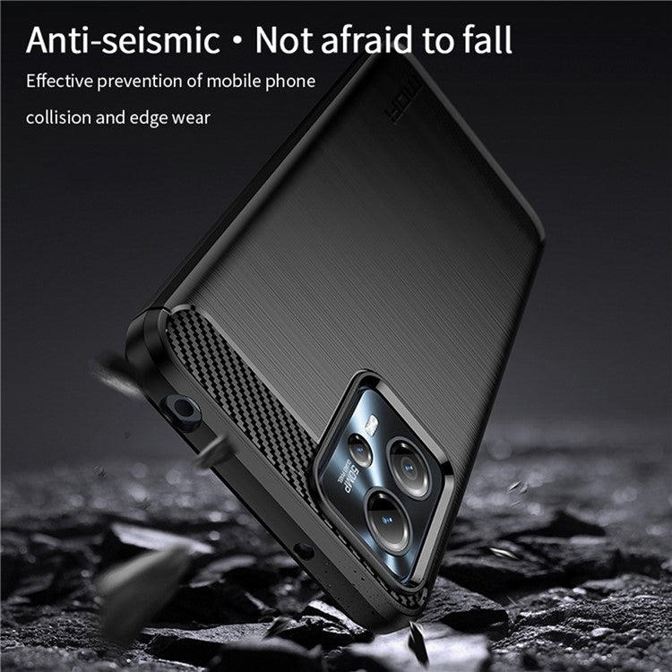 MOFI JK TPU Series-1 For Motorola Moto G13 4G / G23 4G Carbon Fiber Phone Case Brushed TPU Anti-drop Phone Cover - Black