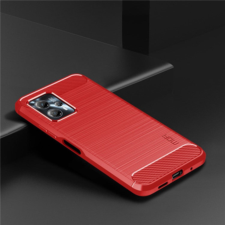 MOFI JK TPU Series-1 For Motorola Moto G13 4G / G23 4G Carbon Fiber Phone Case Brushed TPU Anti-drop Phone Cover - Red