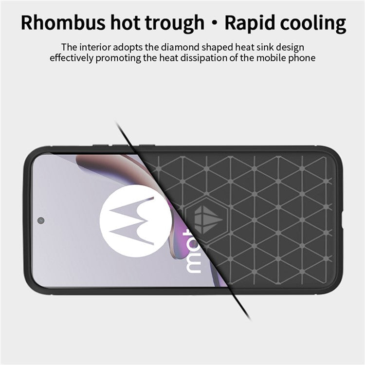 MOFI JK TPU Series-1 For Motorola Moto G13 4G / G23 4G Carbon Fiber Phone Case Brushed TPU Anti-drop Phone Cover - Blue