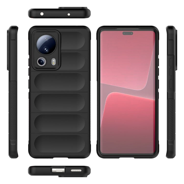 For Xiaomi 13 Lite / Civi 2 5G Shockproof Rugged TPU Phone Cover Cell Phone Back Case - Dark Grey